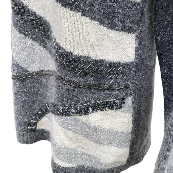 Vintage Cristina Silk Angora Sequins Sweater Sz M Beaded Avant Garde Artsy Tunic - Picture 10 of 16